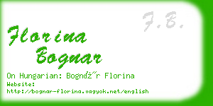 florina bognar business card